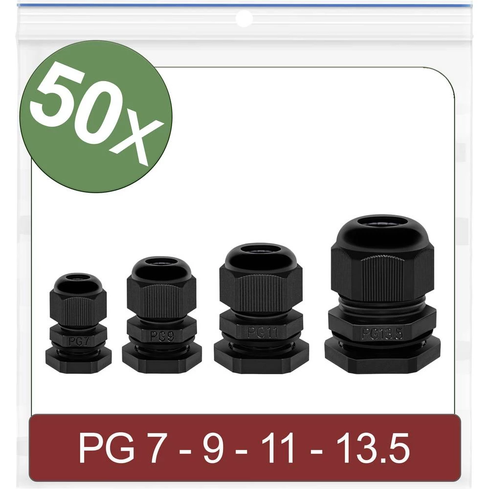 Quadrios 24CA389 kabelska uvodnica  PG7, PG9, PG11, PG13.5  poliamid crna 50 St. slika