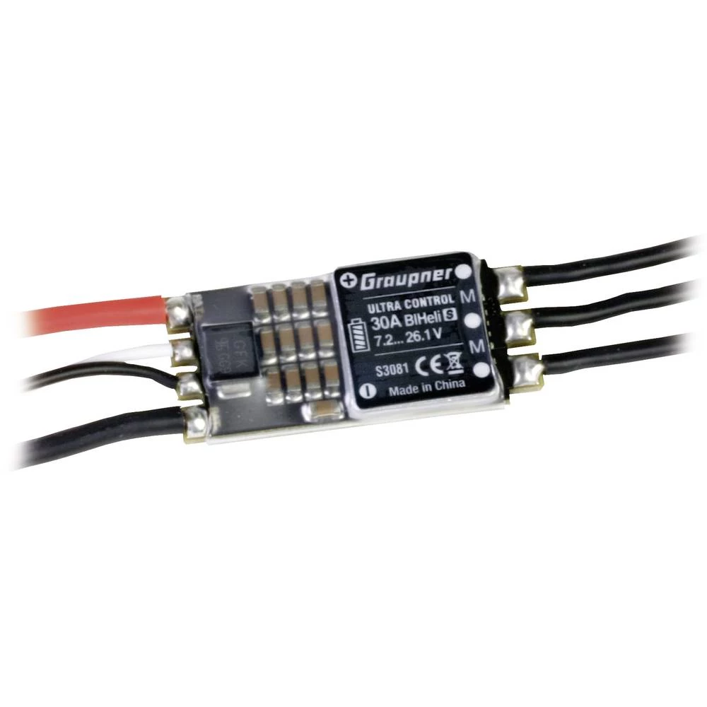 Regulator leta za Brushless Race Copter Graupner Ultra Control 30 A 2-6S BL Heli S Opteretivost (maks.): 30 A slika