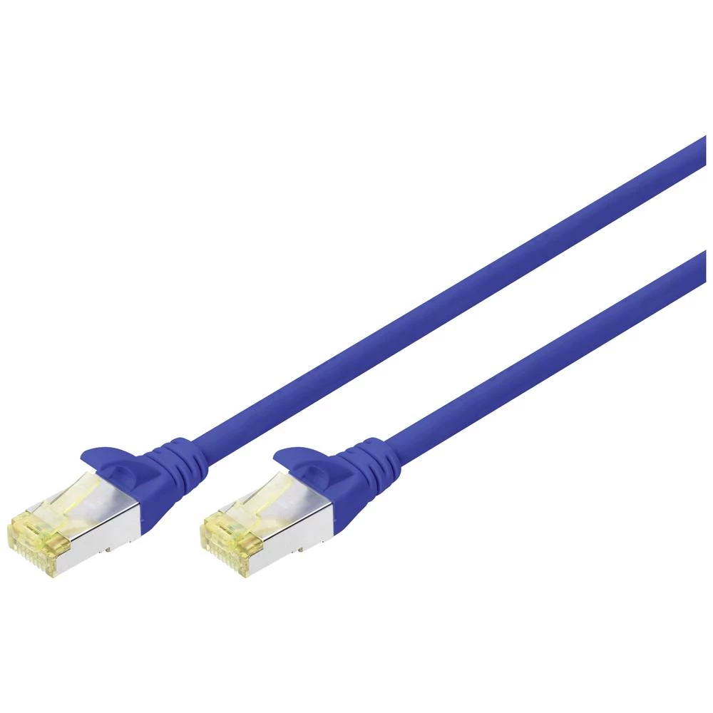 Digitus DK-1644-A-050-B-10 RJ45 mrežni kabel, Patch kabel CAT 6 S/FTP 5 m plava boja zaštićen s folijom, sa zaštitom 1 S slika