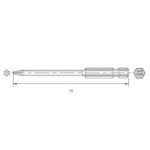 Bernstein Tools for Electronics 6-TX08-75 Torx bit HRC čelik visoko legirani E 6.3 6 St. slika