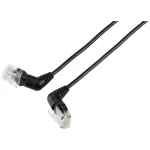 Renkforce RF-6071544 RJ45 mrežni kabel, Patch kabel CAT 6 U/UTP 2.00 m crna konektori s rotacijom od 360°, kutni izlaz z