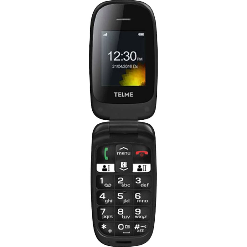 Telme X210 Senior preklopni telefon Stanica za punjenje Crna slika