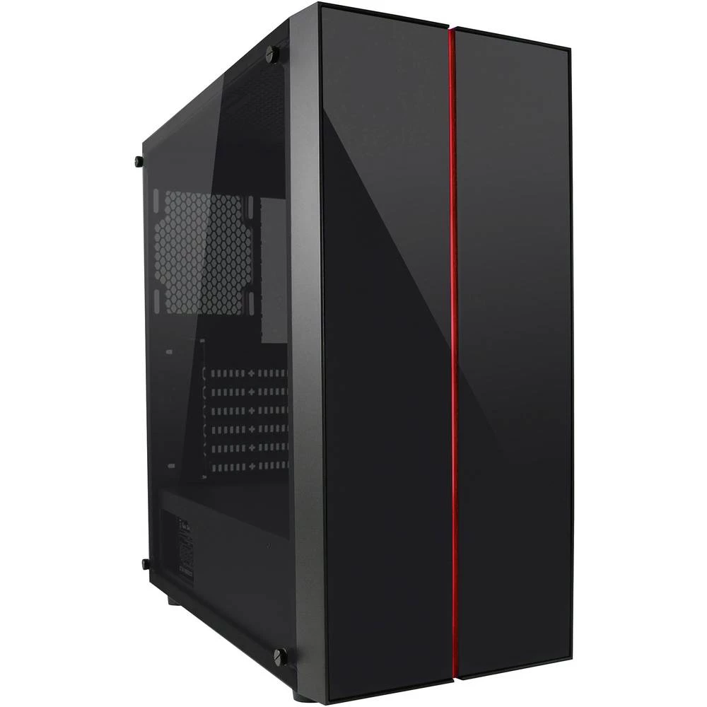 Midi-Tower Kućište za računala, Kućište za igraće računalo LC-Power Gaming 994B Vitreous Crna Integrirana rasvjeta, Bočni prozor slika