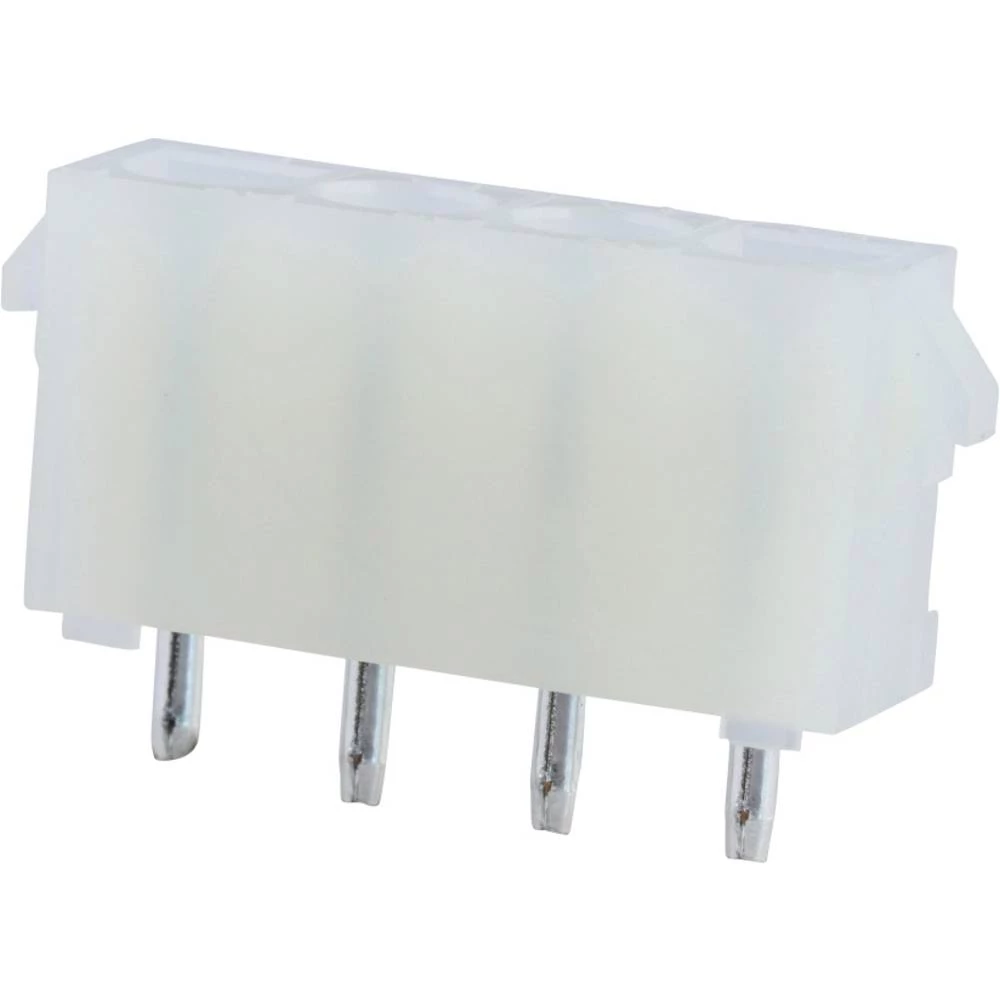 Molex 10845040 6.35mm Pitch MLX Power Connector Header, Vertical, 4 Circuits, Polyester 94V-0, Tin (Sn) Plating, White slika