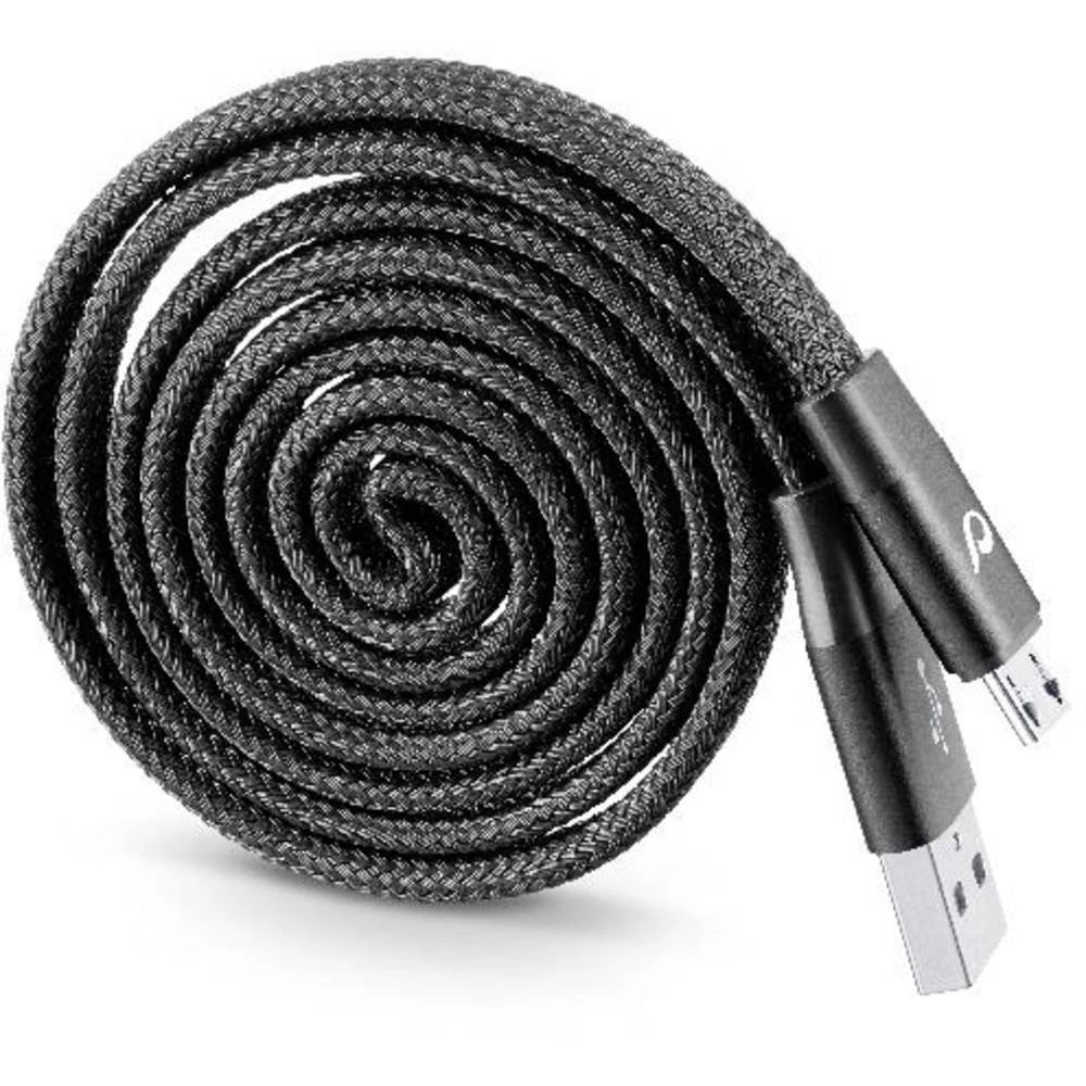 Cellularline USB 2.0 Priključni kabel [1x Muški konektor USB 2.0 tipa A - 1x Muški konektor USB 2.0 tipa Micro B] 1 m Crna Oplaš slika