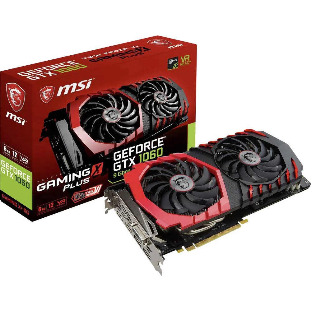 Grafička kartica MSI Gaming Nvidia GeForce GTX1060 Gaming X+ 6 GB GDDR5-RAM PCIe x16 HDMI&trade;, DVI, DisplayPort slika