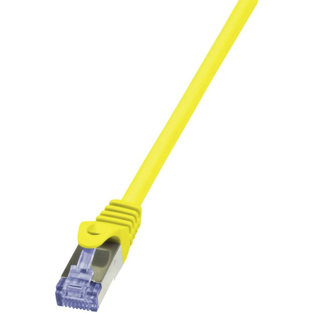 LAN (RJ45) Mreža Priključni kabel CAT 6A S/FTP 0.50 m Žuta Vatrostalan, Bez halogena, sa zaštitom za nosić LogiLink slika