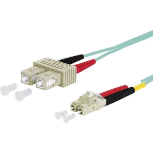Staklena vlakna Svjetlovodi Priključni kabel [2x Muški konektor SC - 2x Muški konektor LC] 50/125 µ Multimode OM3 1 m Metz slika
