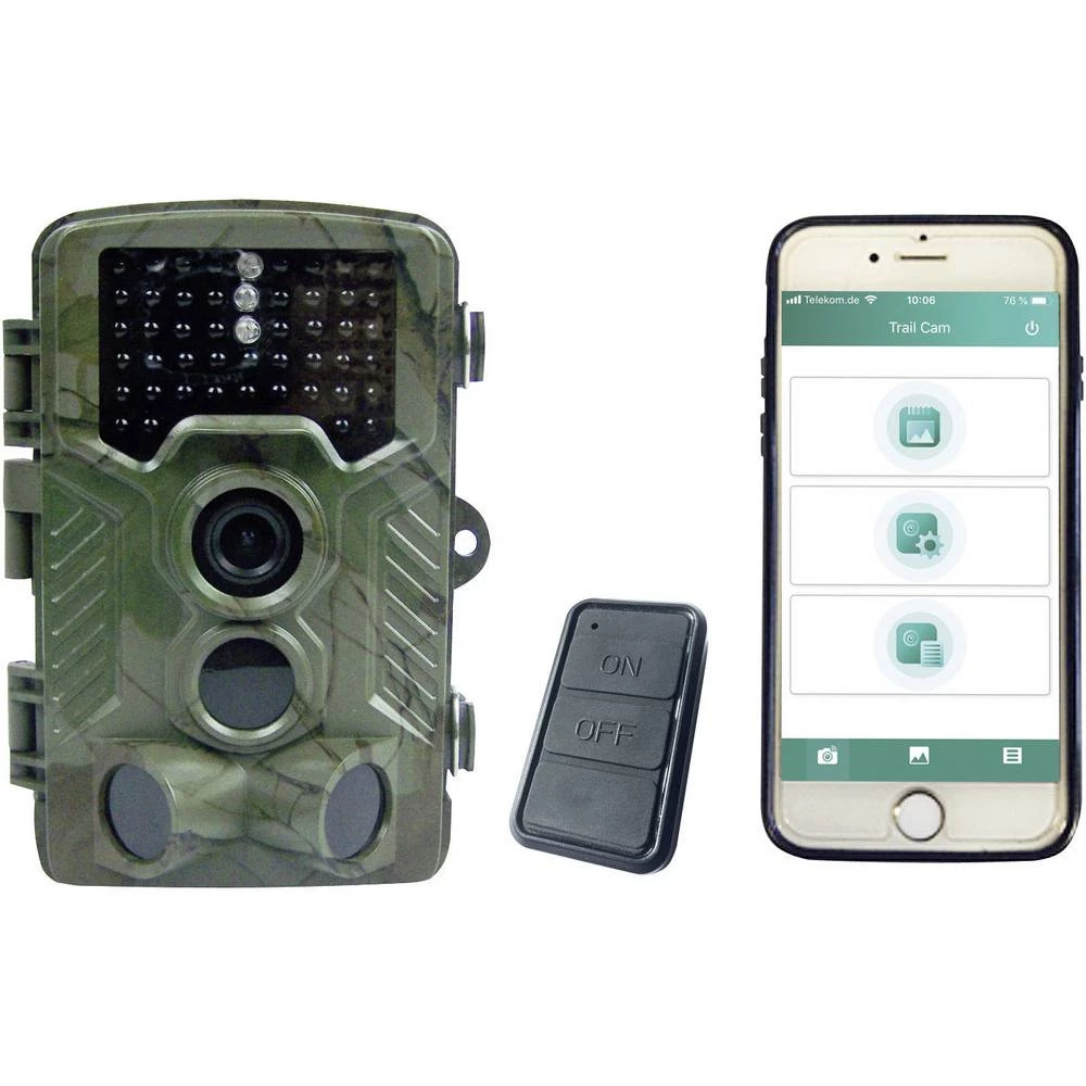 Berger & Schröter WiFi 4K kamera za snimanje divljih životinja 8 Megapixel uklj. solarni punjač s Li-Ion baterijom, crne slika