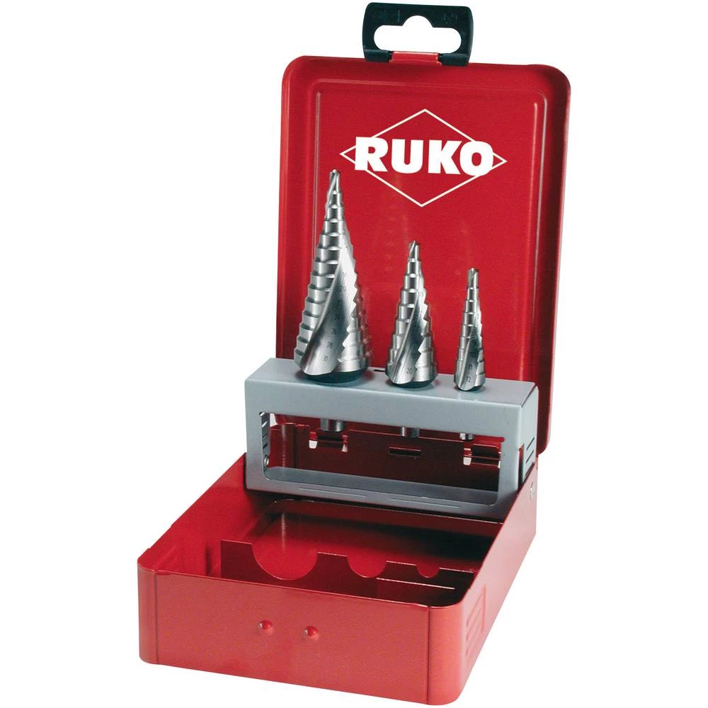 RUKO 101026 Stupanjsko svrdlo-komplet 3-dijelni 4 - 12 mm, 4 - 20 mm, 4 - 30 mm HSS Trostruka plosnata osovina 1 Set slika