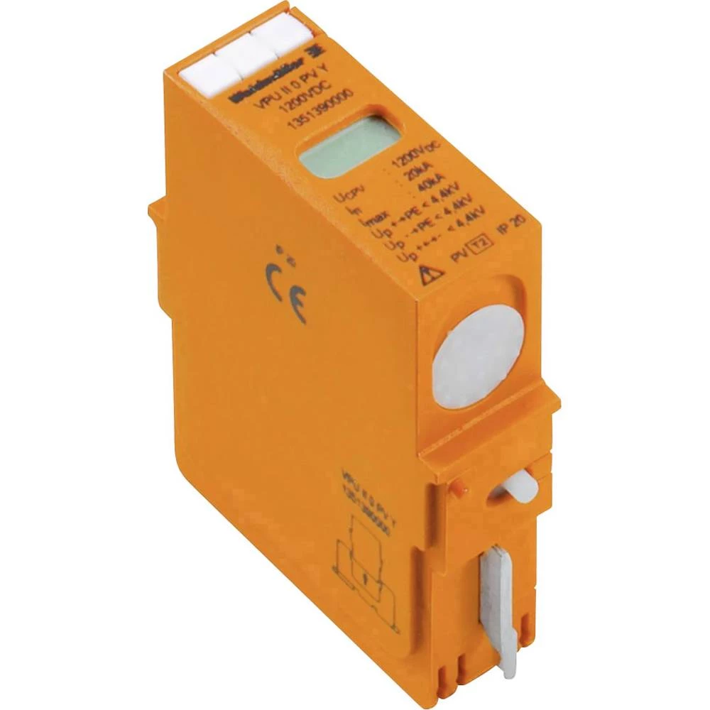 Utični odvodnik za prenaponsku zaštitu Zaštita od prenapona za: Fotovoltaični uređaj Weidmüller VPU II 0 PV 1200V DC 1351390000 slika