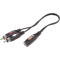 SpeaKa Professional-Činč/JACK audio priključni kabel [2x činč utikač - 1x JACK utičnica 3.5mm] 1.50m, crn 50109 slika