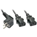LINDY struja Y-kabel [1x sigurnosni utikač  - 2x ženski konektor iec c13, 10 a] 2 m crna