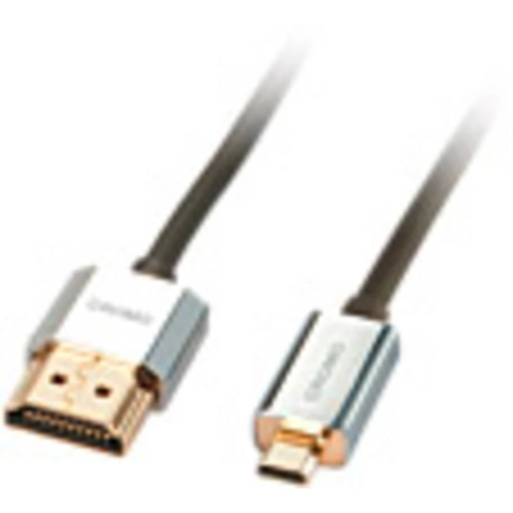 LINDY HDMI priključni kabel HDMI-A utikač, HDMI-Micro-D utikač 1.00 m siva 41681 high speed HDMI sa eternetom, OFC vodič, okrugli, Ultra HD (4K) HDMI s eternetom, dvostruko zaštićen, iznimno  slika