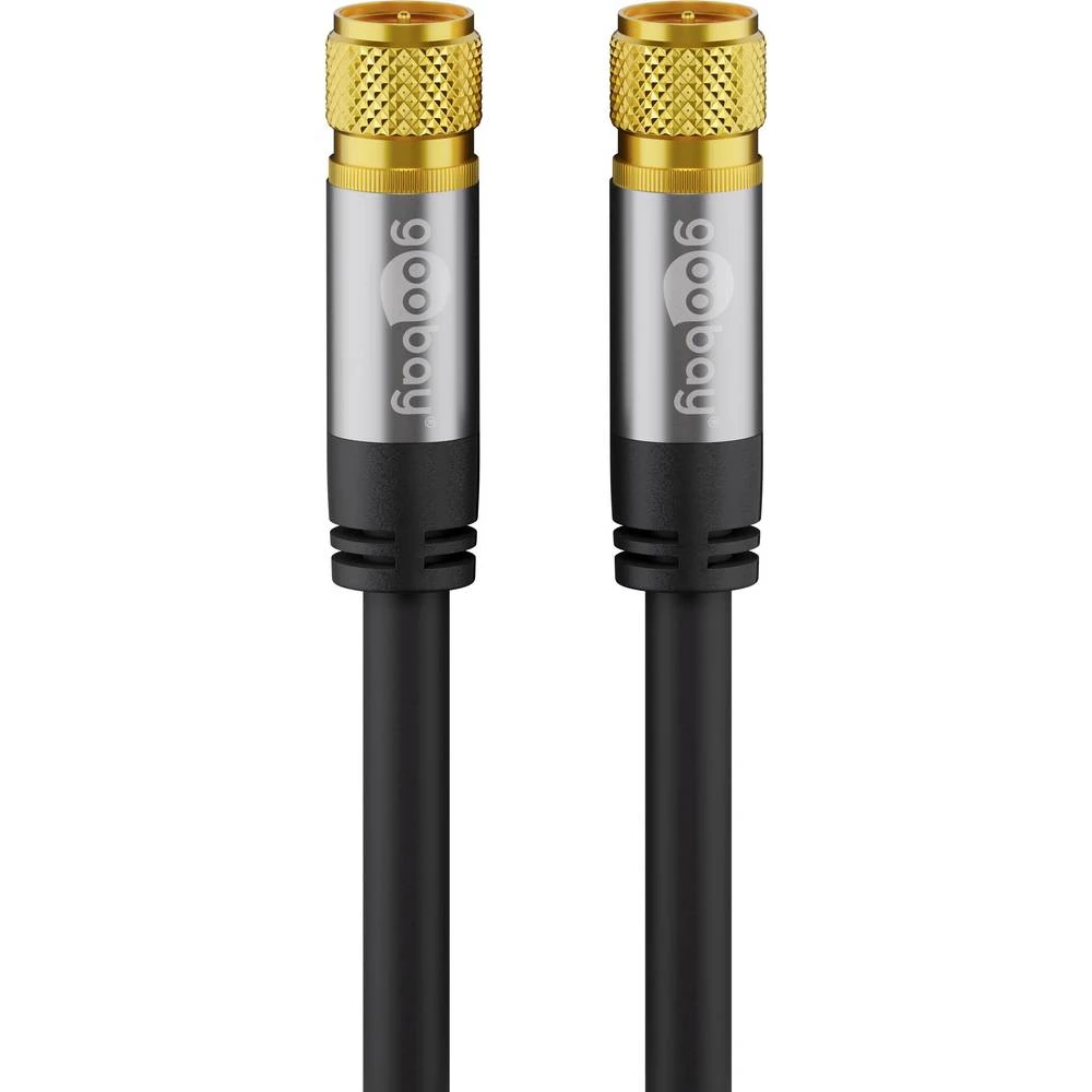 Antene, SAT Priključni kabel [1x Muški konektor F - 1x Muški konektor F] 10.00 m 135 dB Fleksibilan Crna Goobay slika