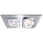 Ugradbeni stropni reflektor, montažni prsten, Kardan II, kvadratni, 178x98 mm, GU5.3, aluminij, srebrno brušeni Deko Light Kardan II 110101 stropni ugradni prsten LED, halogena žarulja GU5.3, MR 16...