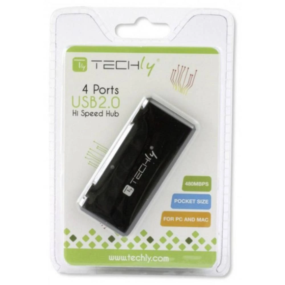 TECHly IUSB2-HUB4-BKTY 4 ulaza USB 2.0 Hub Srebrna slika