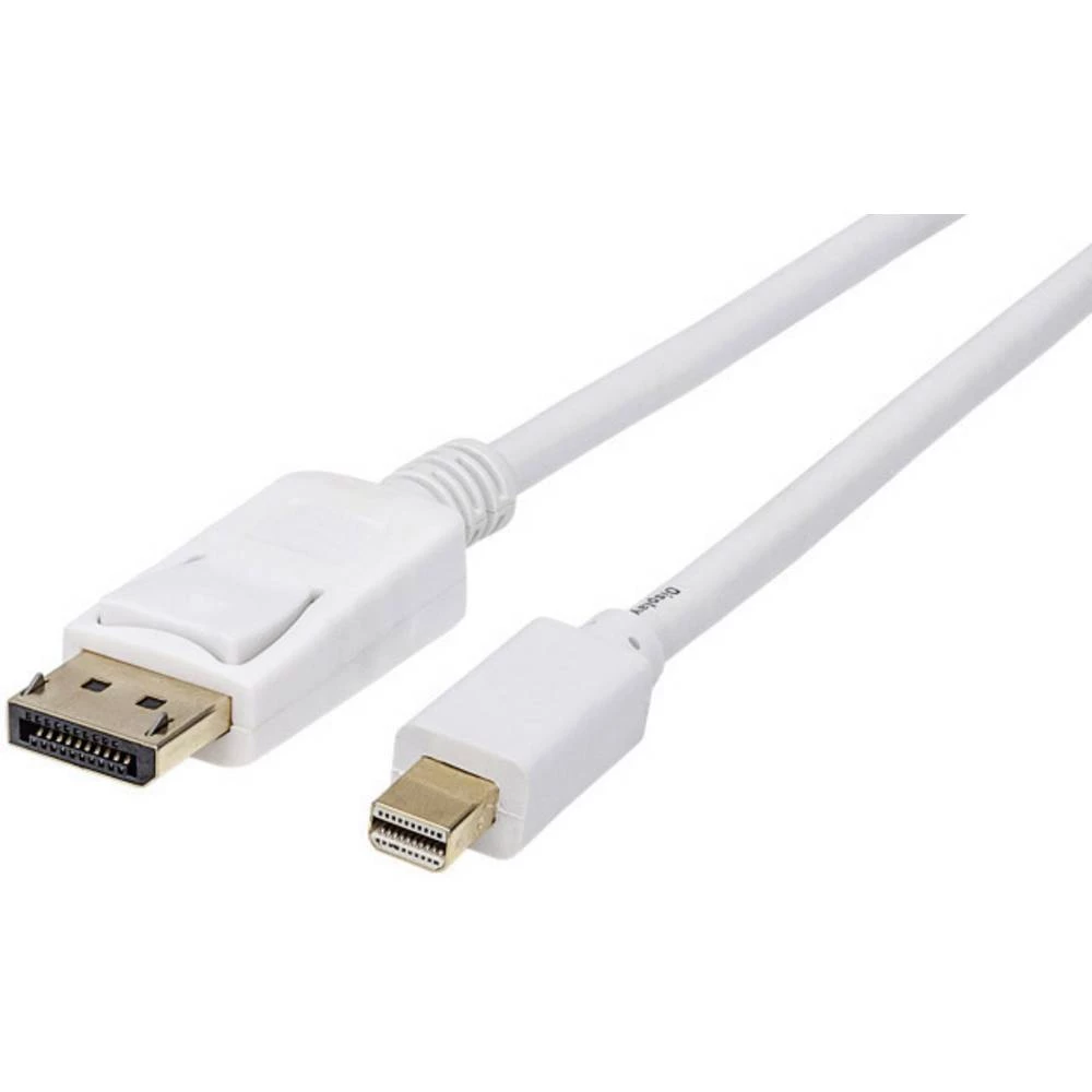 TECHly DisplayPort Priključni kabel [1x Muški konektor DisplayPort - 1x Muški konektor Mini DisplayPort] 1 m Bijela slika