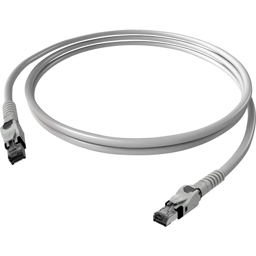 Easylan CP1OAMSMS0030 RJ45 mrežni kabel, Patch kabel CAT 6a S/FTP 3 m siva dvostruko zaštićen, bez halogena, vatrostalan slika