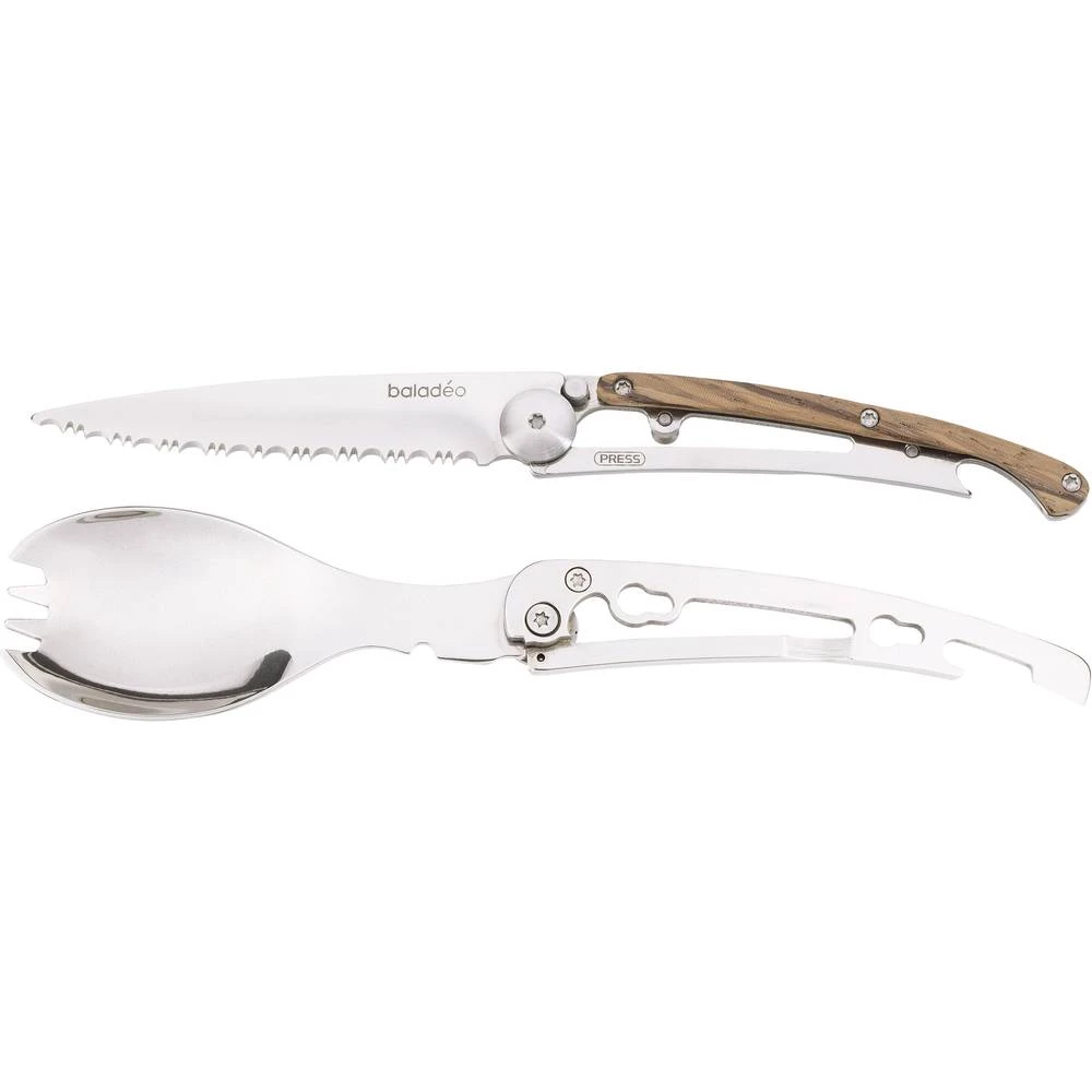 baladeo Kamp pribor za jelo Ultimate 1 ST 814010 Čelik, Drvo slika