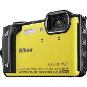 Digitalni fotoaparat Nikon W300 16 MPix Zoom (optički): 5 x Žuta WiFi, Vodootporno, 4K-Video, GPS, Otporan na udarce, Otporan na slika
