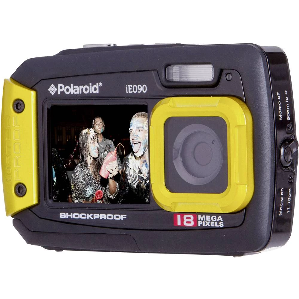 Digitalni fotoaparat Polaroid IE90 18 MPix Crno-žuta Podvodna kamera, Otporan na prašinu, Prednji zaslon slika