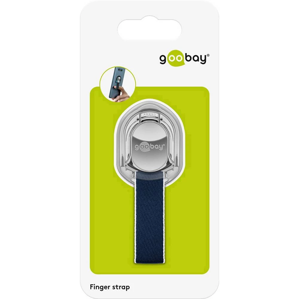 Goobay Finger Strap (silber/blau) Stalak za mobitel Srebrno-plava slika