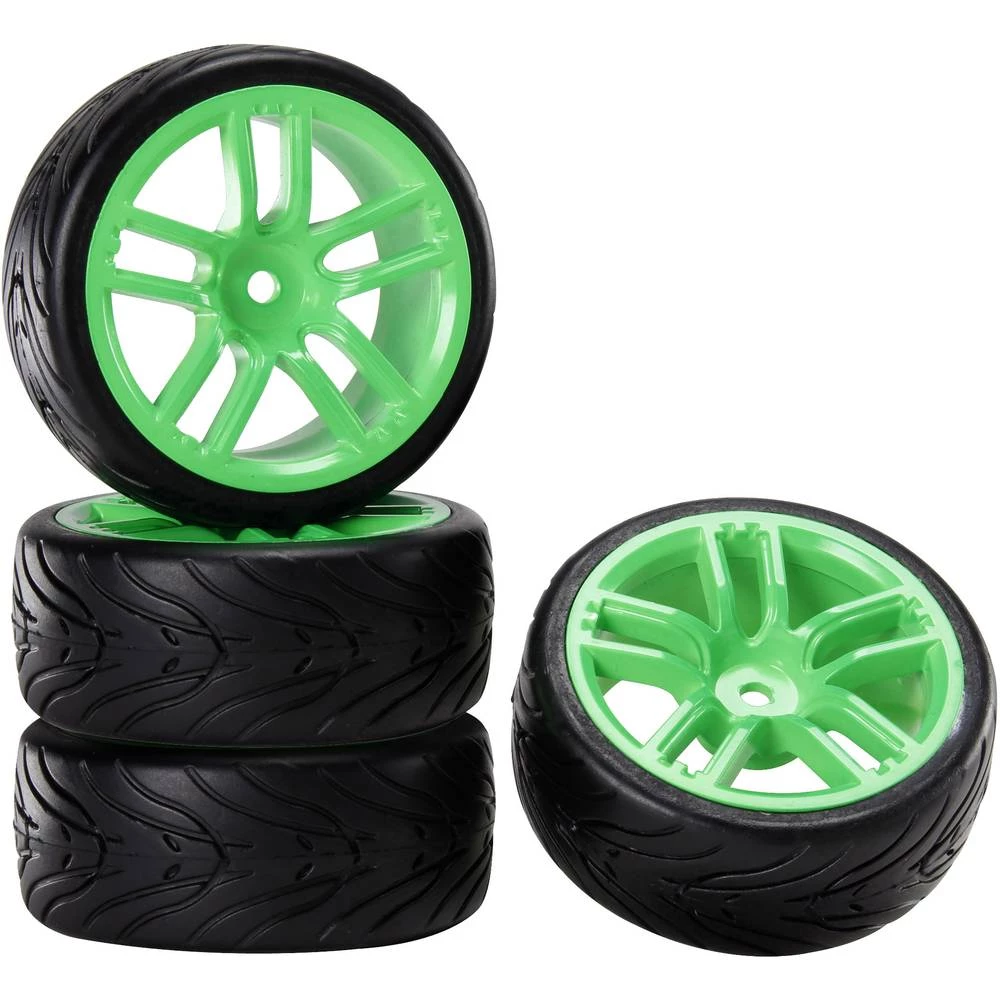 Reely 1:10 Cestovni model Kompletni kotači Devil GT Neonsko-zelena 4 ST slika