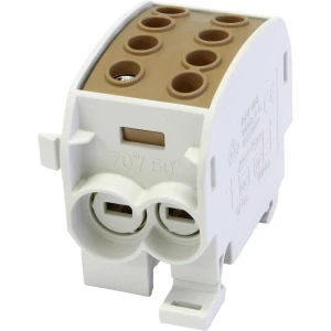 HoraeTec 080310-3-3 odvojna stezaljka za glavni vod mjed, PA svijetlosiva (RAL 7035), smeđa boja 160 A 690 V Vrsta provodnika = L slika