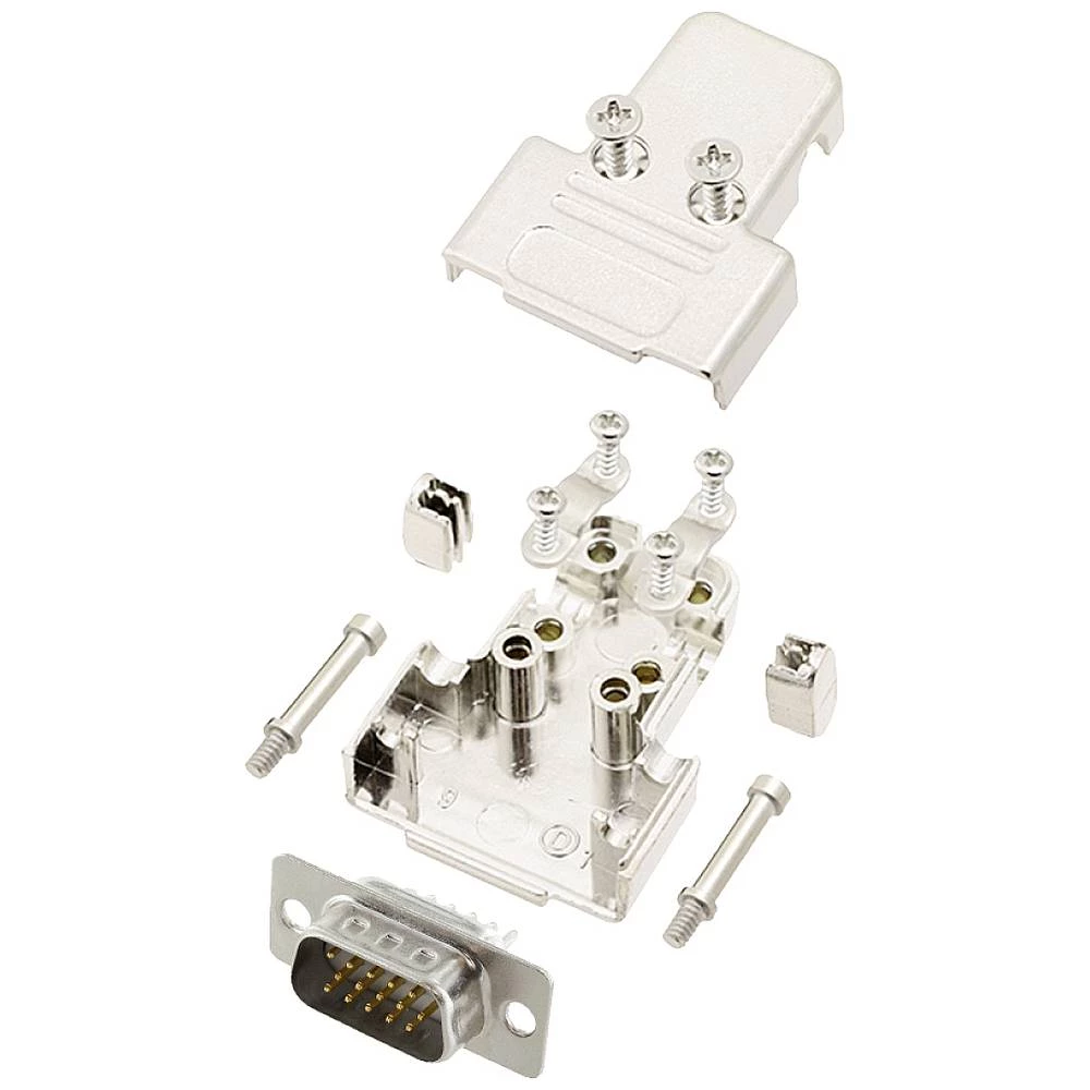 Komplet D-SUB pinskih konektora 180 ° Broj polova: 15 Lemni kup encitech TRI-M-09-HDP15-W-K 1 ST slika